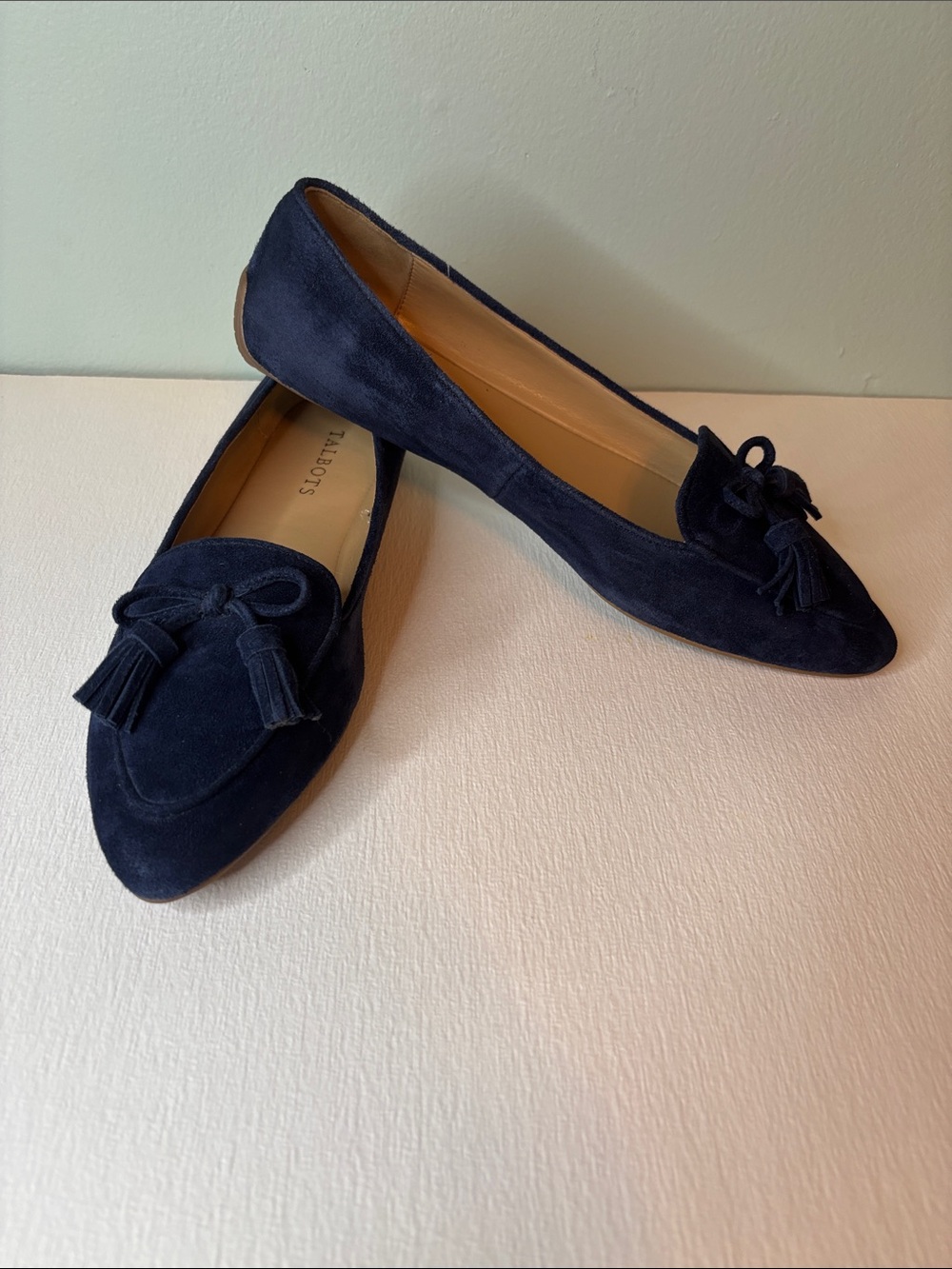Talbots Navy Blue Suede Tassel Francesca Driving Flats